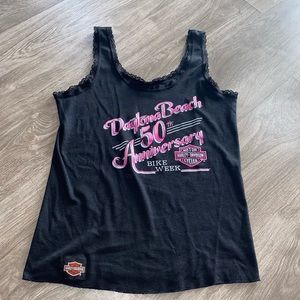 Vintage 90s Harley-Davidson Bike Week 50th Anniversary Laced tank top Womens XL